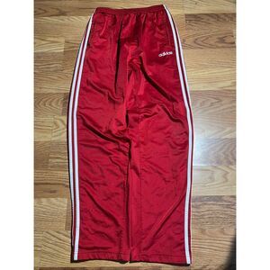 vintage 90’s Adidas Red Breakaway Adidas track pants with snaps on sides . L